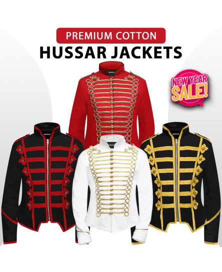 Mens Hussar Jacket Clothing Steampunk Vest Military Tunic Casual Parade Jackets